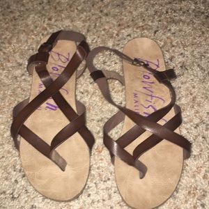 Brown leather sandals